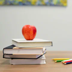 Classroom scene with books and educational materials